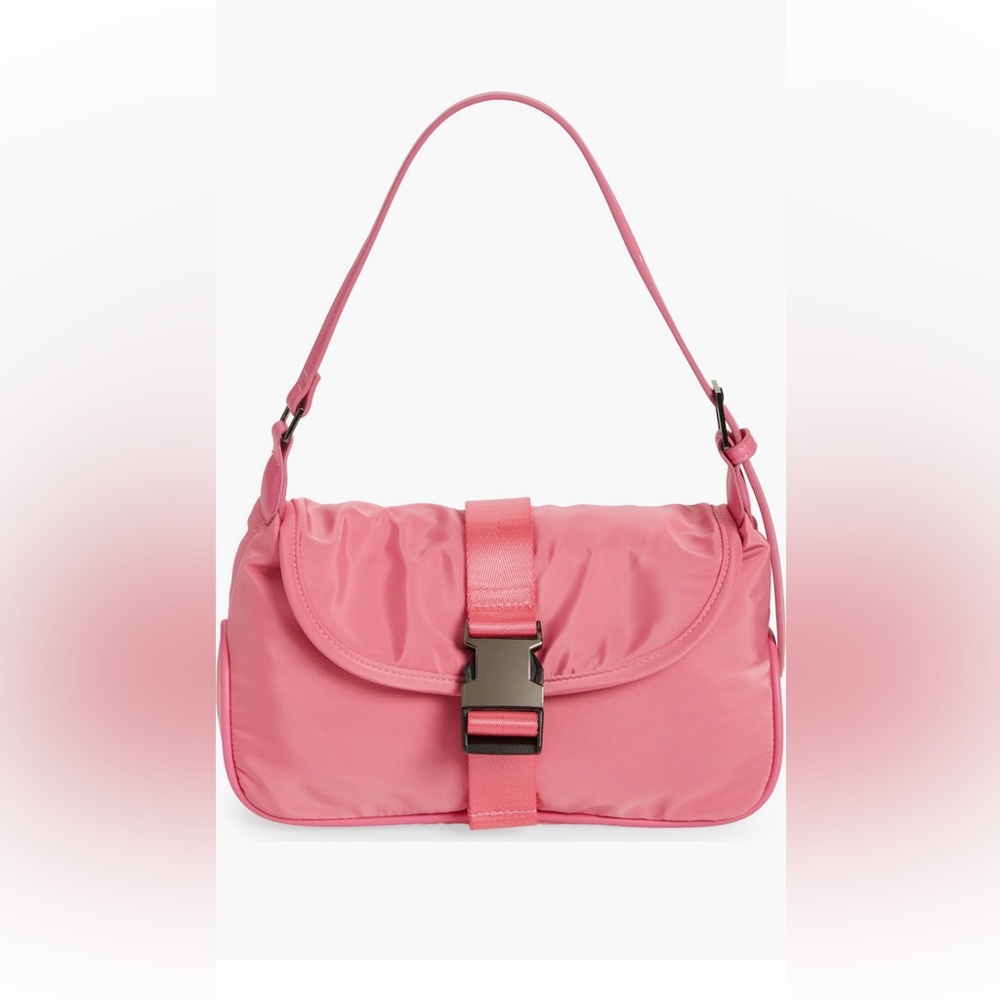 Topshop squeeze buckle shoulder bag Bright Pink